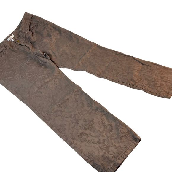 Chico’s Women’s Dark Taupe / Brown Muted Brocade Pants Chico’s Size 1 (8-10) - Picture 1 of 11